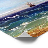 Zeilen in zee door Ivan Aivazovsky Poster (Hoek)