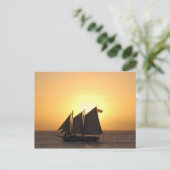 Zeilen in zonsondergang briefkaart (Staand voorkant)