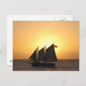 Zeilen in zonsondergang briefkaart (Voorkant / Achterkant)