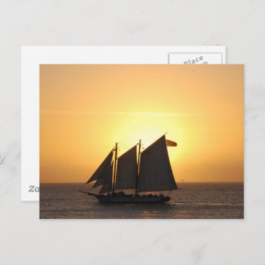 Zeilen in zonsondergang briefkaart (Voorkant / Achterkant)