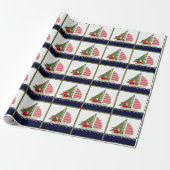 Zeilen Kerstcadeau Cadeaupapier (Uitgerold)