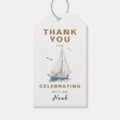 Zeilen maar Zeilboot Sfeervol Geboortegeschenk Tag Cadeaulabel (Voorkant)