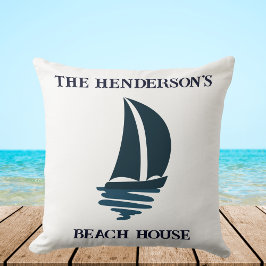 Zeilen Marine Blauw Jacht Familienaam Strand Huis Kussen