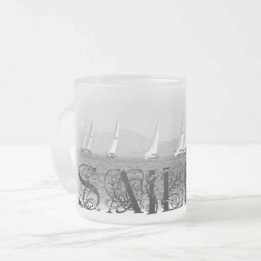 Zeilen Matglas Koffiemok (Voorkant links)