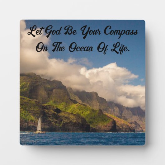 Zeilen met God Tafelblad Plaque met Ezel Fotoplaat (Voorkant)