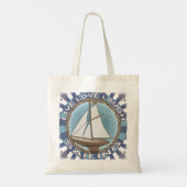 Zeilen met zeilboot leuk vinden tote bag (Achterkant)