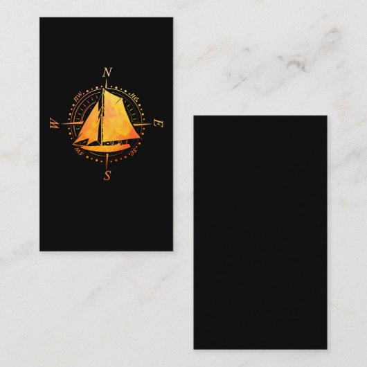 Zeilen met zeilboot visitekaartje (Voorkant / Achterkant)