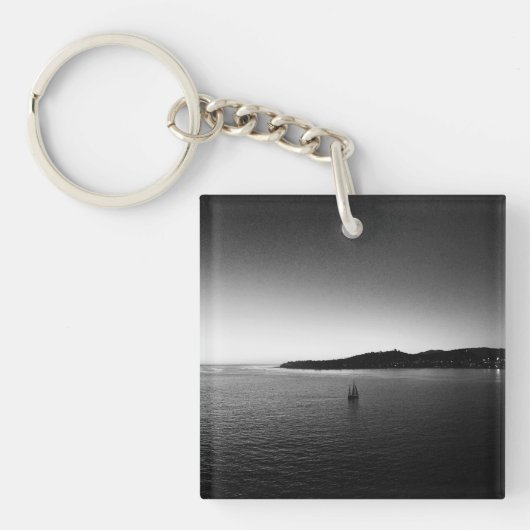 Zeilen naar de Horizon Zwart en Wit Sleutelhanger (Voorkant)