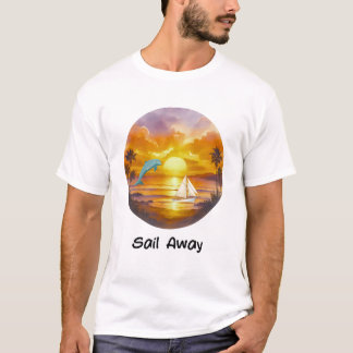 Zeilen naar de zonsondergang T-shirt | Dolfijn & z