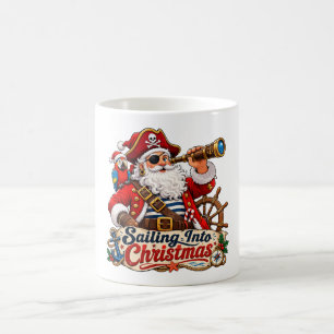 Zeilen naar Kerstmis Piraat Sinterklaas Koffiemok