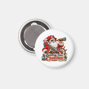 Zeilen naar Kerstmis Piraat Sinterklaas Magneet