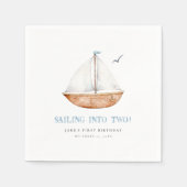 Zeilen naar twee nautische verjaardagsfeestje servet (Voorkant)