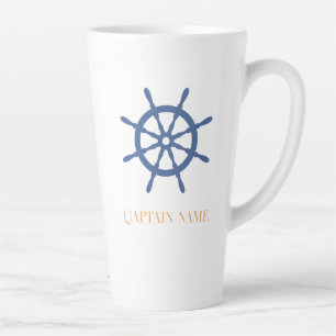 Zeilen Naar Ver Naar Zee Persoonlijk Schip Roer Latte Mok