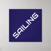 ZEILEN Nautisch Wit Slant Tekst op Navy Blue Canvas Afdruk (Voorkant)