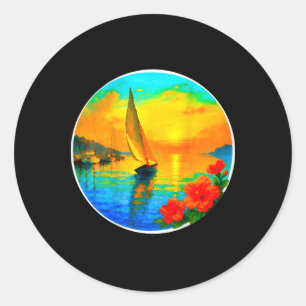 Zeilen Nautische Boot Liefhebbers T-shirt-zonsonde Ronde Sticker