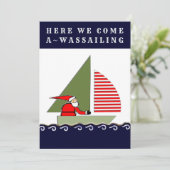 Zeilen Nautische Kerstmis Feestdagenkaart (Staand voorkant)