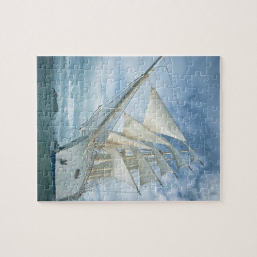 Zeilen onder de blauwe hemelpuzzel legpuzzel (Horizontaal)