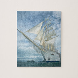 Zeilen onder de blauwe hemelpuzzel legpuzzel