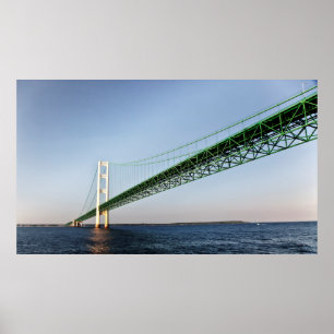 Zeilen onder de Mackinac-brug Poster
