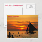 Zeilen op Boracay Sunset Briefkaart (Voorkant / Achterkant)