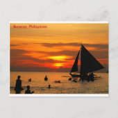 Zeilen op Boracay Sunset Briefkaart (Voorkant)