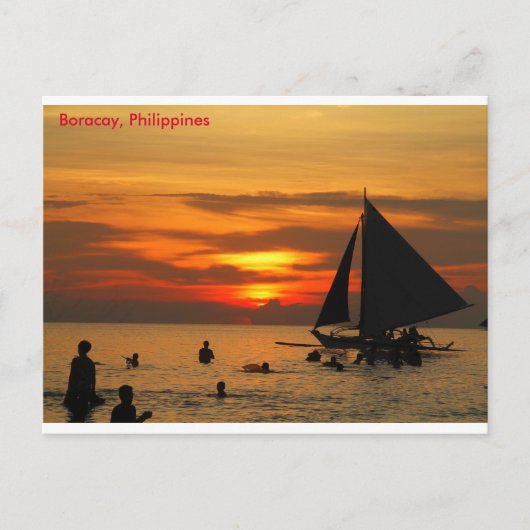 Zeilen op Boracay Sunset Briefkaart (Voorkant)