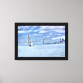 Zeilen op de Bay Bridge Canvas Afdruk (Voorkant)