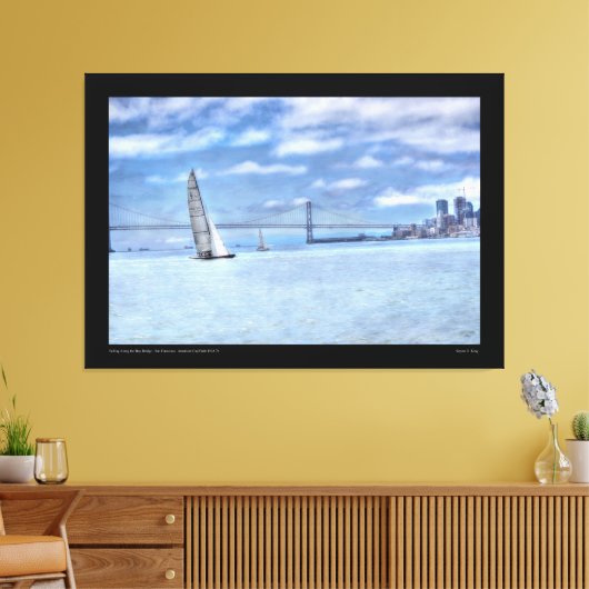 Zeilen op de Bay Bridge Canvas Afdruk (Insitu (Woonkamer))