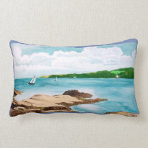 Zeilen op de helford River Painting Cushion