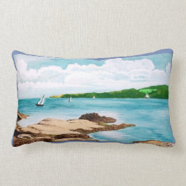 Zeilen op de helford River Painting Cushion Kussen
