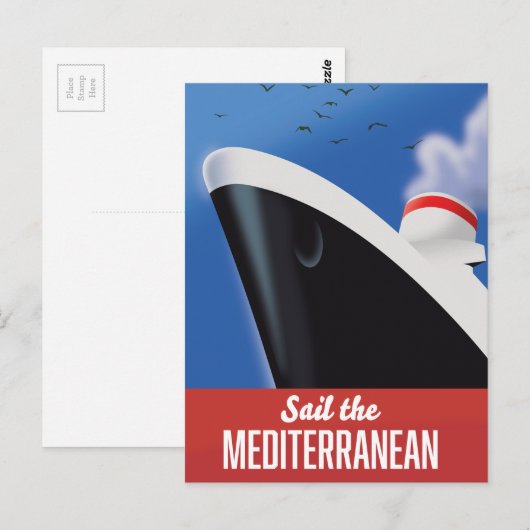 Zeilen op de Middellandse Zee Briefkaart (Voorkant / Achterkant)