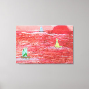 Zeilen op een hete dag canvas afdruk