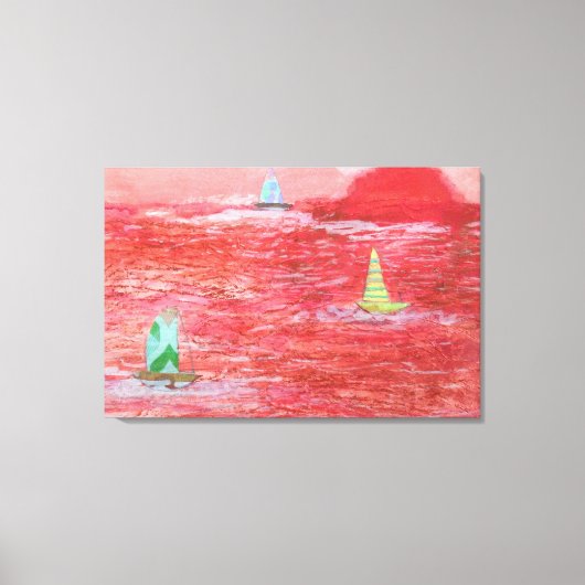Zeilen op een hete dag canvas afdruk (Voorkant)