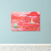 Zeilen op een hete dag canvas afdruk (Insitu (Houten vloer))