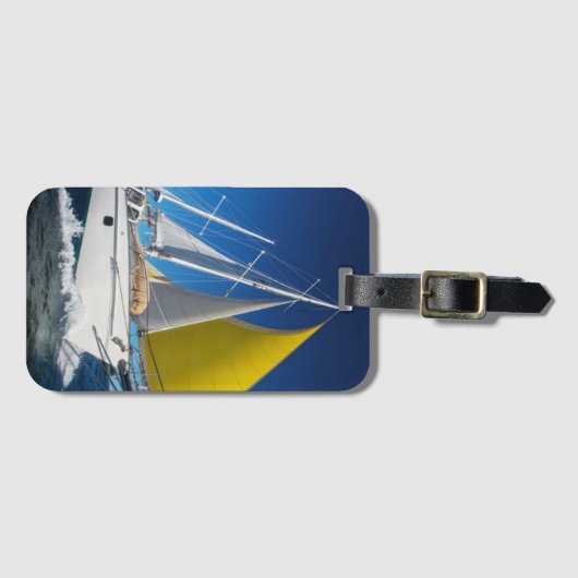 Zeilen op een jacht bagagelabel (Voorkant (horizontaal))