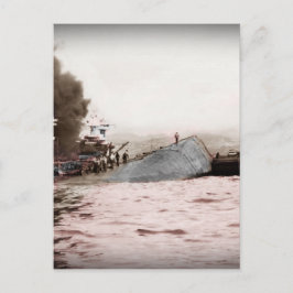 Zeilen op een schip met een grote capaciteit briefkaart