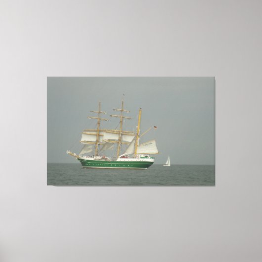 zeilen op een werelddag canvas afdruk (Voorkant)