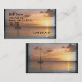 Zeilen op een zee met zonlicht visitekaartje (Voorkant / Achterkant)