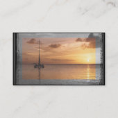 Zeilen op een zee met zonlicht visitekaartje (Achterkant)