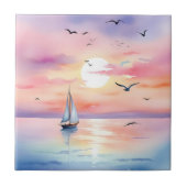 Zeilen op het Calm Zee Tegeltje (Voorkant)