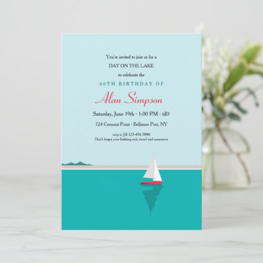 Zeilen op het meer kaart (Staand voorkant)