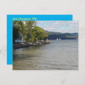 Zeilen op het meer van ChamPlain Briefkaart (Voorkant / Achterkant)