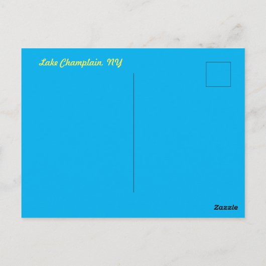 Zeilen op het meer van ChamPlain Briefkaart (Achterkant)