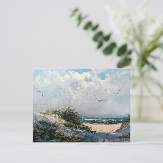 Zeilen op het strand briefkaart (Staand voorkant)