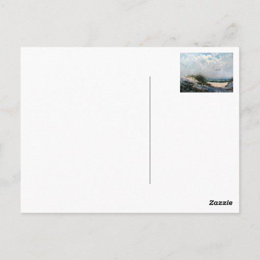 Zeilen op het strand briefkaart (Achterkant)