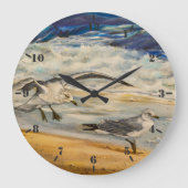 Zeilen op het strand grote klok (Voorkant)