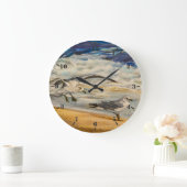 Zeilen op het strand grote klok (Huis)
