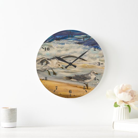 Zeilen op het strand grote klok (Huis)
