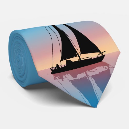 Zeilen op het Stropdas Sunset Silhouette (Opgerold)