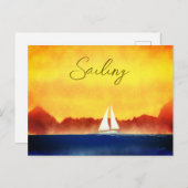 Zeilen op het water briefkaart (Voorkant / Achterkant)